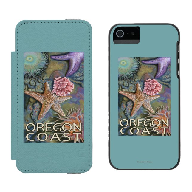 Oregon-Küste Tidepool Incipio iPhone Geldbeutel-Hülle (Seite an Seite)