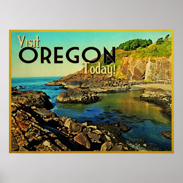 Oregon-Küste Vintage Poster (Vorne)