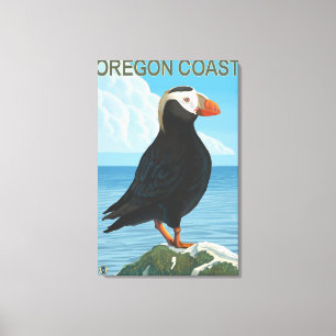 Oregon-Küsten-büscheliger Papageientaucher Leinwanddruck