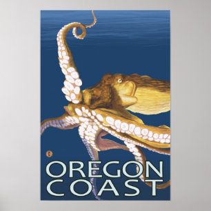 Oregon-Küsten-Krake Poster