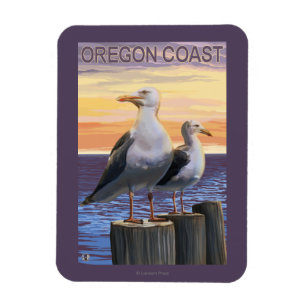 Oregon-Küsten-Seemöven Magnet