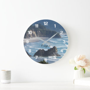 Oregon Landschaftlich Coastline Seascape Große Wanduhr