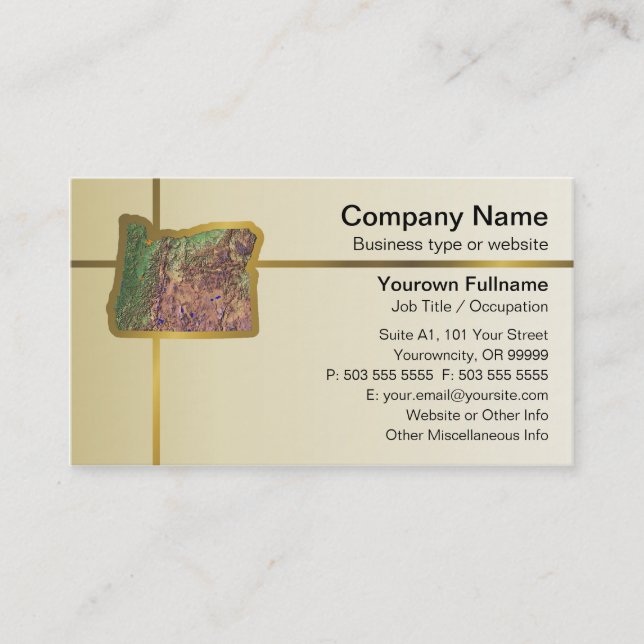 Oregon Map Business Card Visitenkarte (Vorderseite)