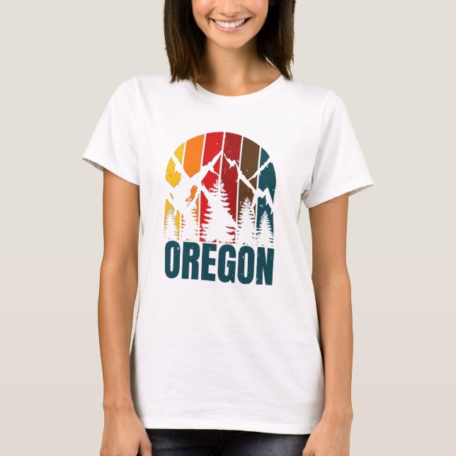 Oregon Mountains Retro Vintag T-Shirt (Vorderseite)