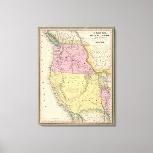 Oregon, oberes Kalifornien u. New Mexiko Leinwanddruck