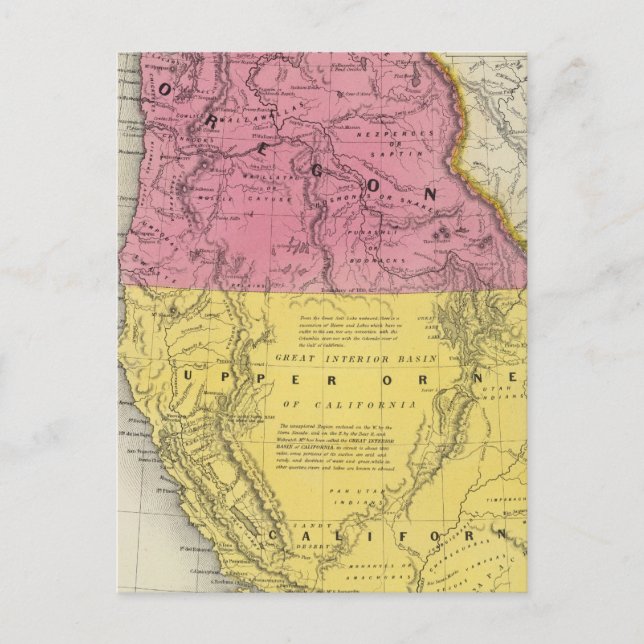 Oregon & Oberkalifornien Postkarte (Vorderseite)
