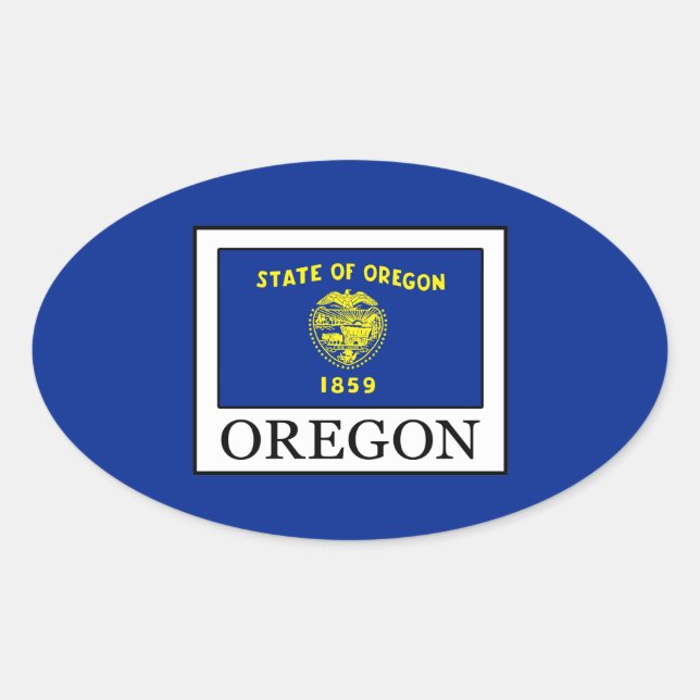 Oregon Ovaler Aufkleber (Vorderseite)