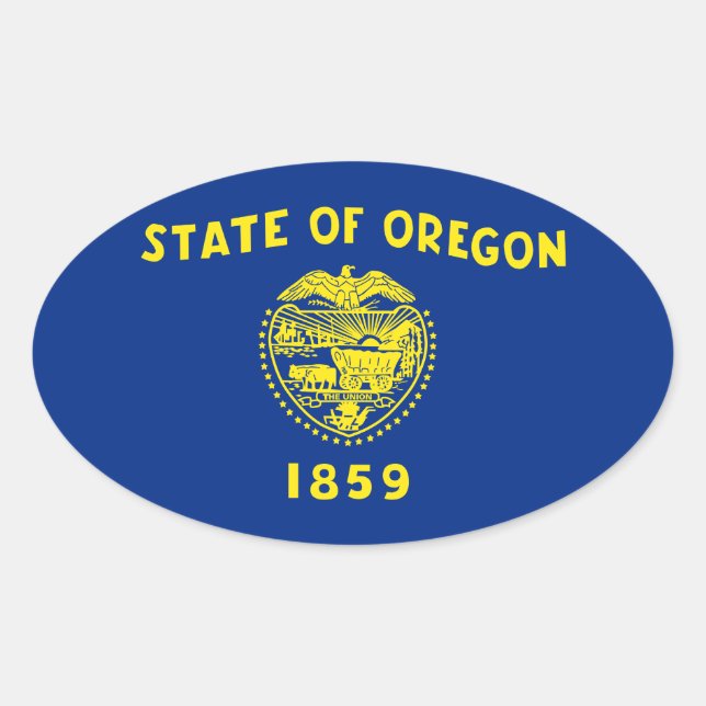 Oregon Ovaler Aufkleber (Vorderseite)