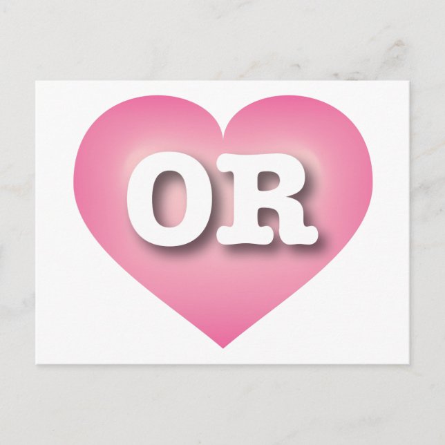 Oregon Pink Fade Heart - I Liebe ODER Postkarte (Vorderseite)