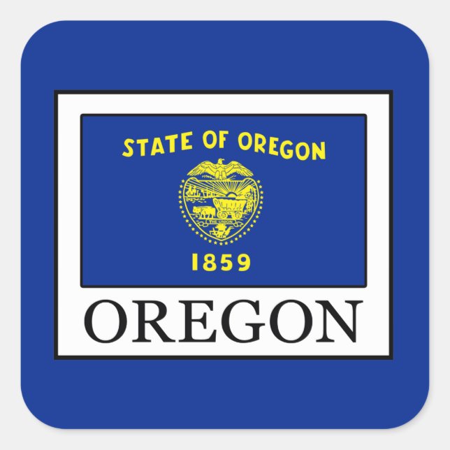 Oregon Quadratischer Aufkleber (Vorderseite)