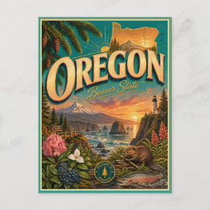 Oregon Retro Reise Souvenir Postkarte