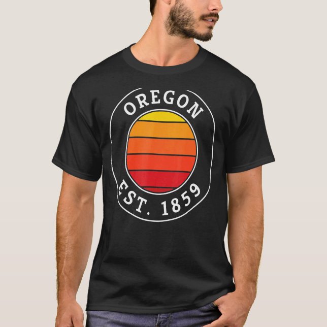 Oregon Retro Sunset Graphic T-Shirt (Vorderseite)