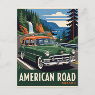 Oregon Road Classic Car Postkarte