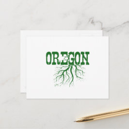 Oregon Rooted mit Green Tree Roots Word Art Postkarte