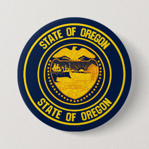 Oregon Round Emblem Button