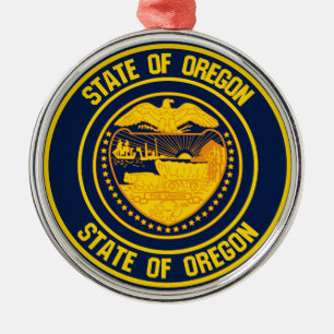 Oregon Round Emblem Ornament Aus Metall