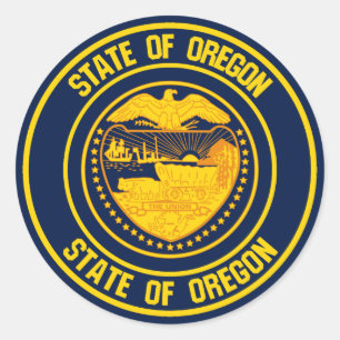 Oregon Round Emblem Runder Aufkleber
