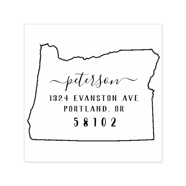 Oregon Rücksendeadresse Briefmarke Selbstgefälscht Permastempel (Design)