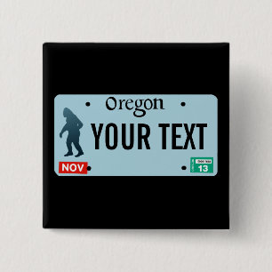 Oregon Sasquatch License Plate Button