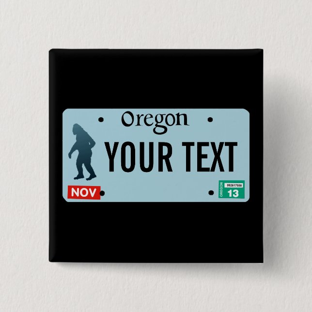 Oregon Sasquatch License Plate Button (Vorderseite)