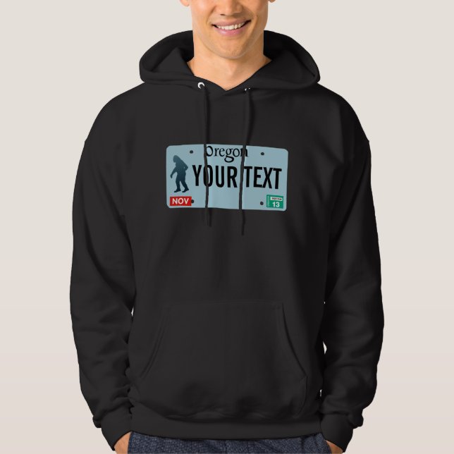 Oregon Sasquatch License Plate Hoodie (Vorderseite)
