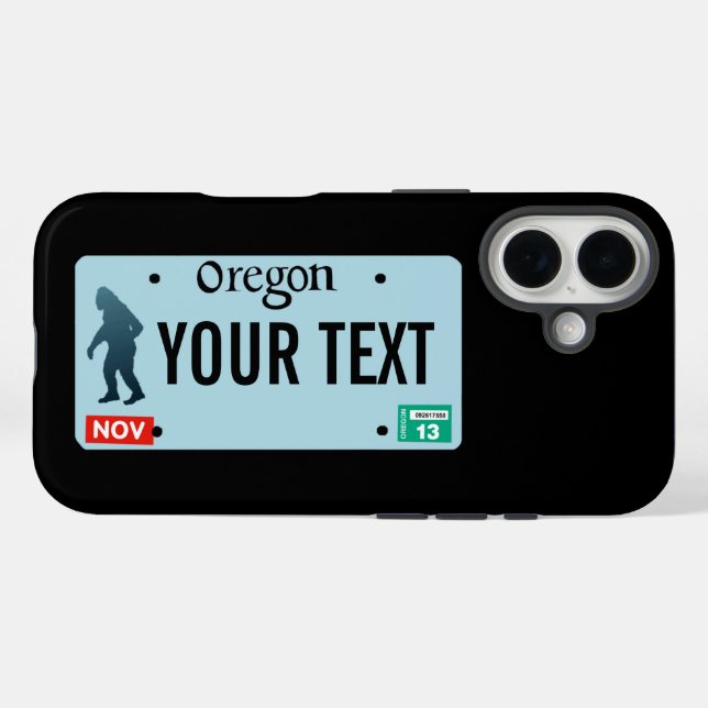Oregon Sasquatch License Plate iPhone 16 Hülle (Rückseite (Horizontal))