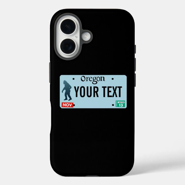 Oregon Sasquatch License Plate iPhone 16 Hülle (Rückseite)