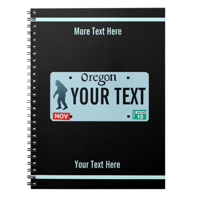 Oregon Sasquatch License Plate Notizblock (Vorderseite)
