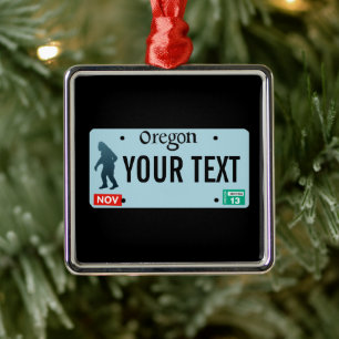Oregon Sasquatch License Plate Ornament Aus Metall