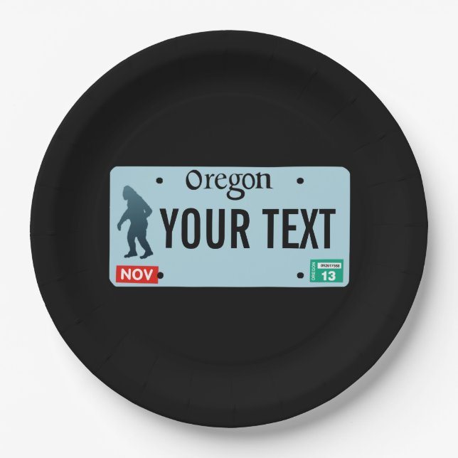 Oregon Sasquatch License Plate Pappteller (Vorderseite)