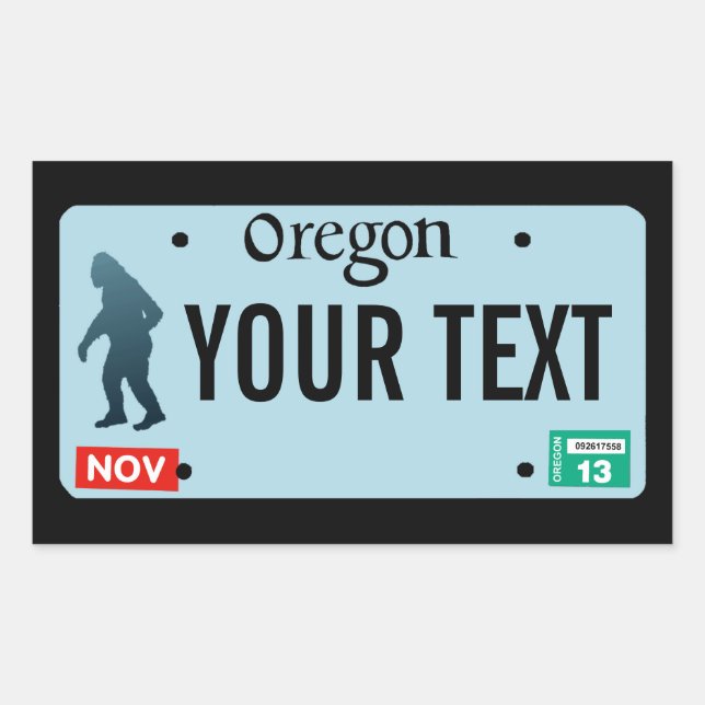 Oregon Sasquatch License Plate Rechteckiger Aufkleber (Vorderseite)