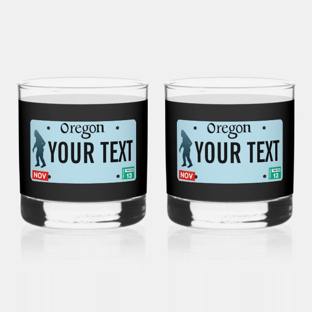 Oregon Sasquatch License Plate Whiskyglas (Vorderseite)