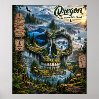 Oregon-Schädel-Kunstprint | State of Mind Poster