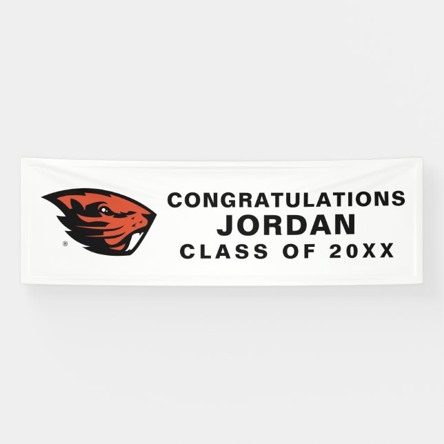 Oregon Staat Beavers | Biberkopf Banner (Horizontal)