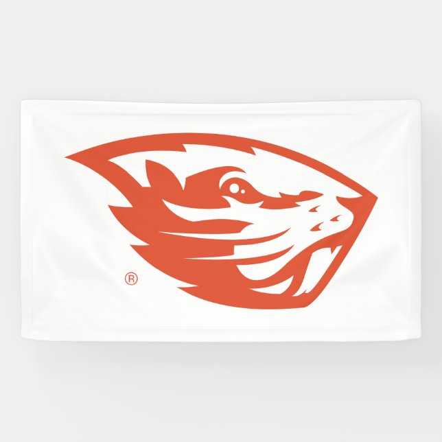 Oregon Staat Beavers | Biberkopf Banner (Horizontal)