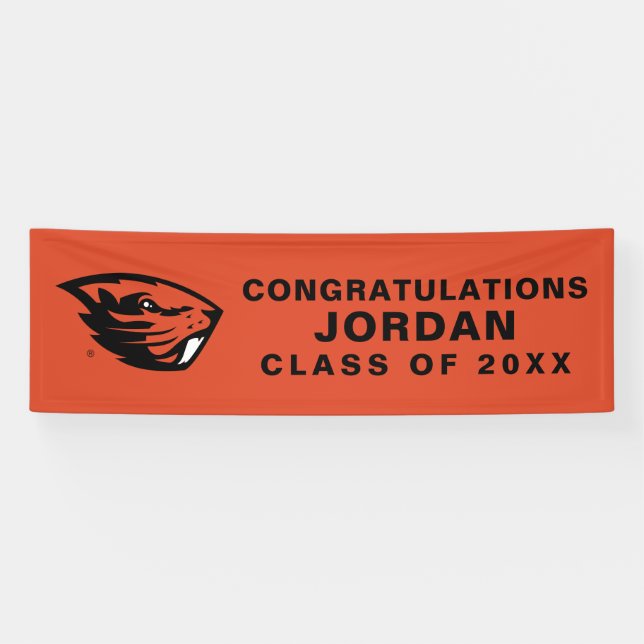 Oregon Staat Beavers | Biberkopf Banner (Horizontal)
