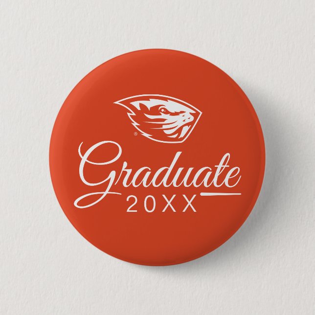 Oregon Staat Beavers | Biberkopf Button (Vorderseite)