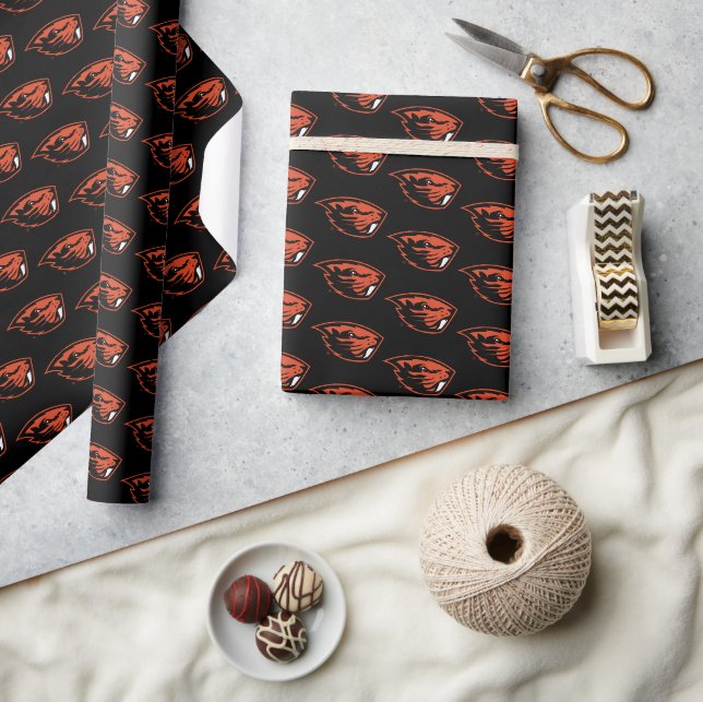 Oregon Staat Beavers | Biberkopf Geschenkpapier (Kunsthandwerk)