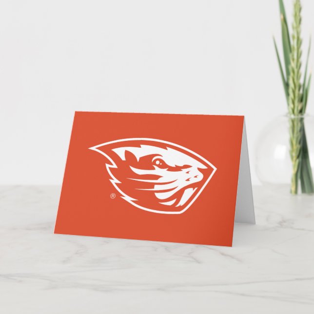 Oregon Staat Beavers | Biberkopf Karte (Vorderseite)