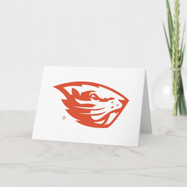 Oregon Staat Beavers | Biberkopf Karte (Vorderseite)