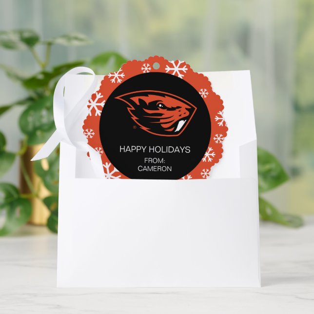 Oregon Staat Beavers | Biberkopf Ornament Karte (Umschlag)
