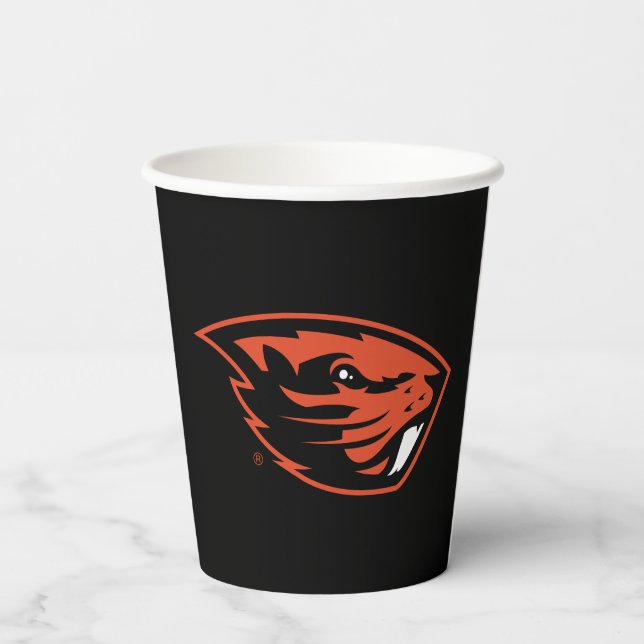Oregon Staat Beavers | Biberkopf Pappbecher (Rückseite)