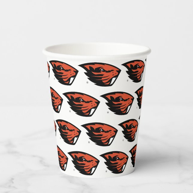 Oregon Staat Beavers | Biberkopf Pappbecher (Rückseite)