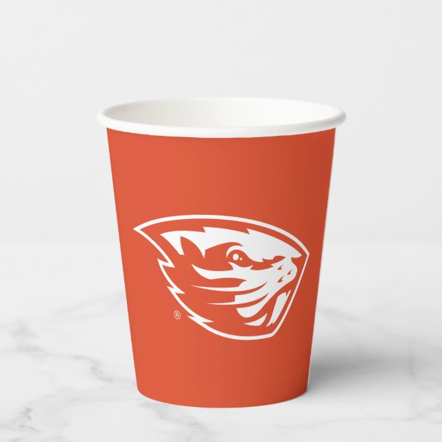 Oregon Staat Beavers | Biberkopf Pappbecher (Rückseite)