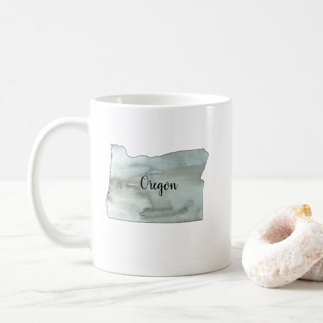 Oregon Staat Illustration Kaffeetasse (Mit Donut)