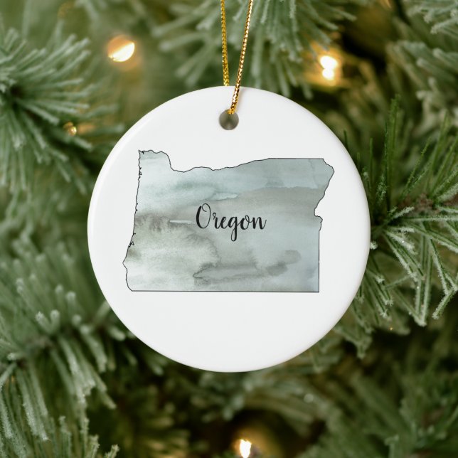 Oregon Staat Illustration Keramik Ornament (Baum)