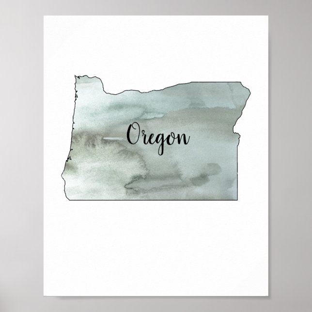 Oregon Staat Illustration Poster (Vorne)