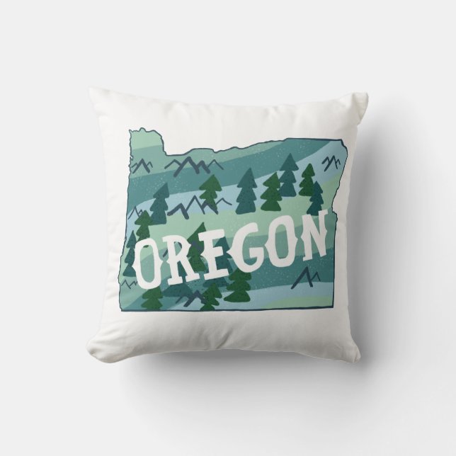 Oregon Staat Karte Beschreibung Kissen (Vorderseite)