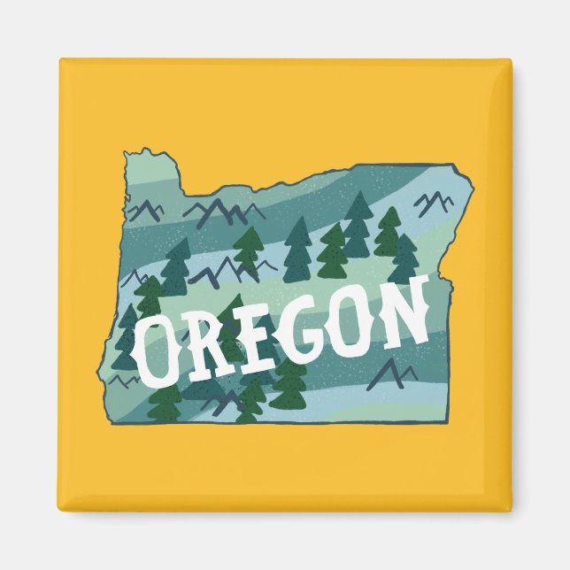 Oregon Staat Karte Beschreibung Magnet (Vorne)