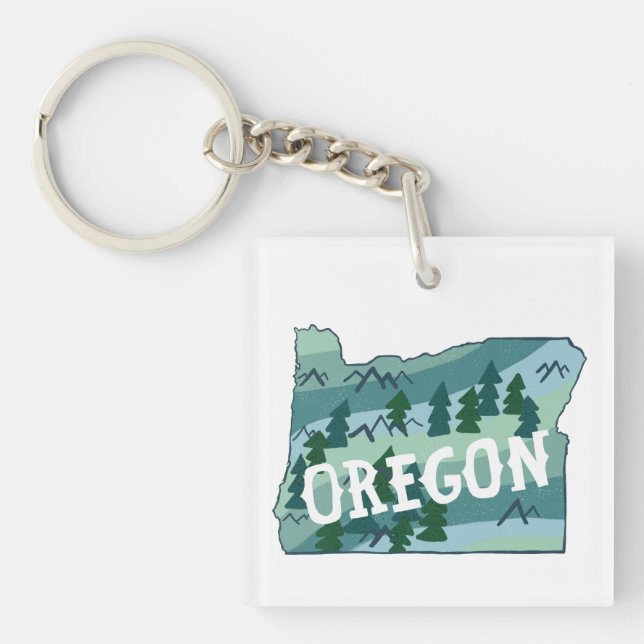 Oregon Staat Karte Beschreibung Schlüsselanhänger (Vorderseite)